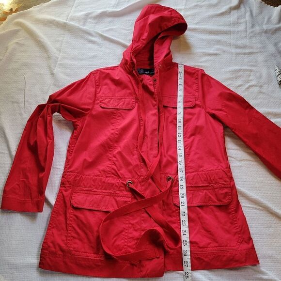 QVC Susan Graver Style Red Hooded Jacket Small EUC - Picture 5 of 15